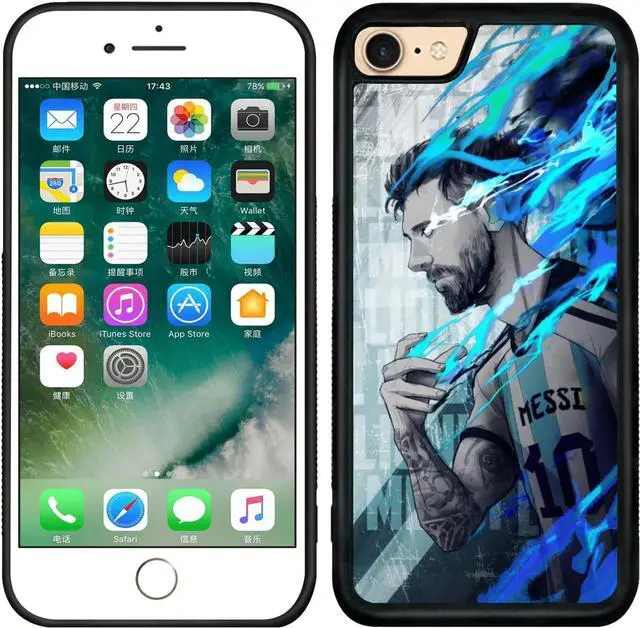 Alt view image 3 of 7 - Cool Soccer Phone Case, Football iPhone 7/8/Se Case, Non-Slip Pattern Design and Shock Absorption, Soft Silica Gel Frame Support Black Phone Case for Teen Girls and Boys, Women and Men