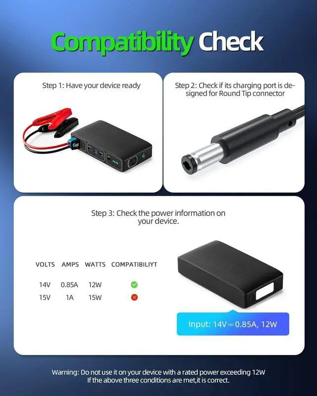 Alt view image 3 of 7 - AC Adapter Charger Fit for 58830,57720,44400,ACDC,Compact,Wireless,Car Jump Starter,1201 Power Cord Wall Supply