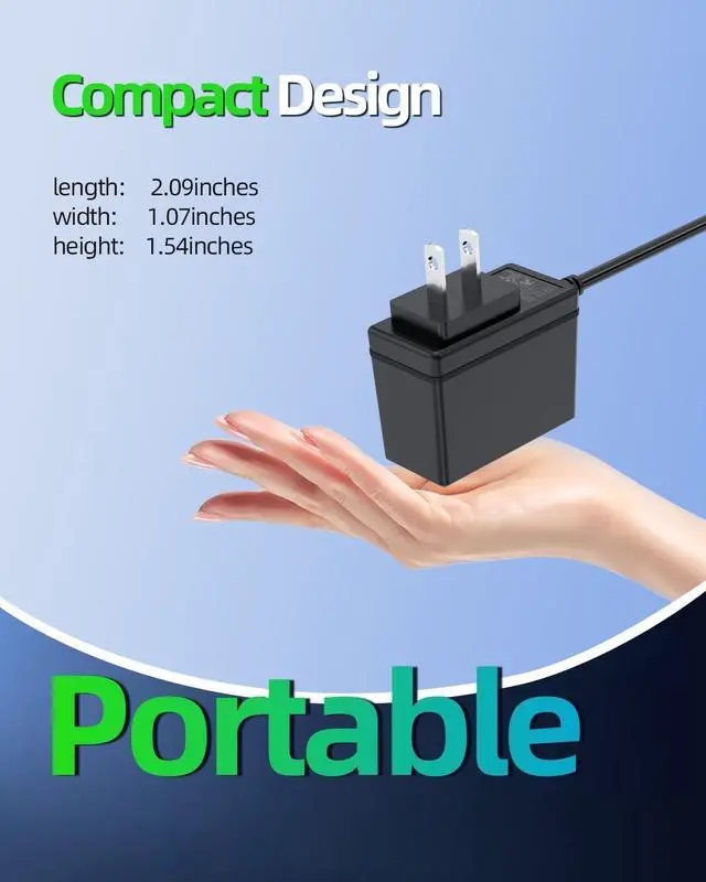 Alt view image 5 of 7 - AC Adapter Charger Fit for 58830,57720,44400,ACDC,Compact,Wireless,Car Jump Starter,1201 Power Cord Wall Supply