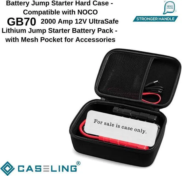 Alt view image 4 of 4 - caseling Hard Case for GB70 & GBX75 Car Battery Jump Starter | Fits GB70 & GBX75 car battery boosters, shockproof EVA shell, mesh pocket for jumper cables, durable carry handle