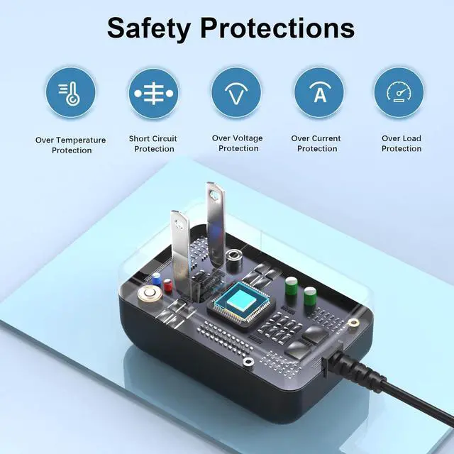 Alt view image 3 of 6 - 15V 1A Power Cord Fit for Peak 800A 600A 1000A 400A 500A Car Jump Starter UL Listed Power Supply Charger for 2000A D25 GP03B Peak Portable Battery Booster