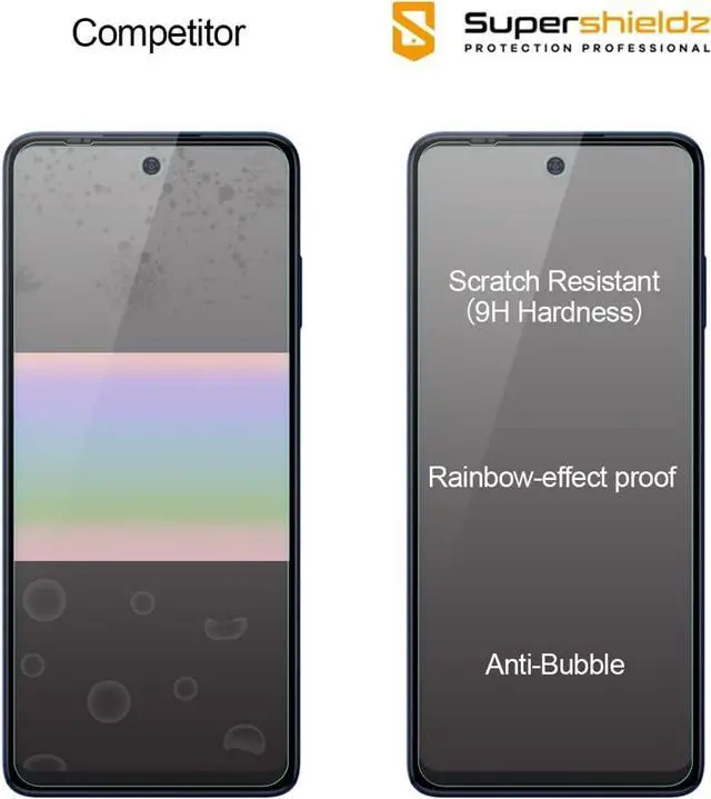 Alt view image 2 of 5 - (3 Pack) Designed for Motorola Edge (2021) / Motorola Edge 5G UW Tempered Glass Screen Protector Anti Scratch Bubble Free