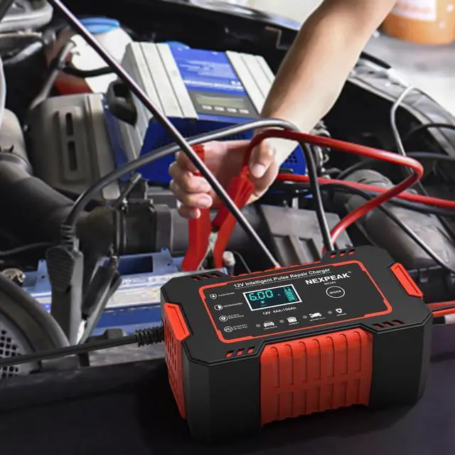 Alt view image 7 of 7 - Car Battery Charger, 12V 6A Smart Battery Trickle Charger Automotive 12V Battery Maintainer Desulfator with Temperature Compensation for Car Truck Motorcycle Lawn Mower Marine Lead Acid Batteries