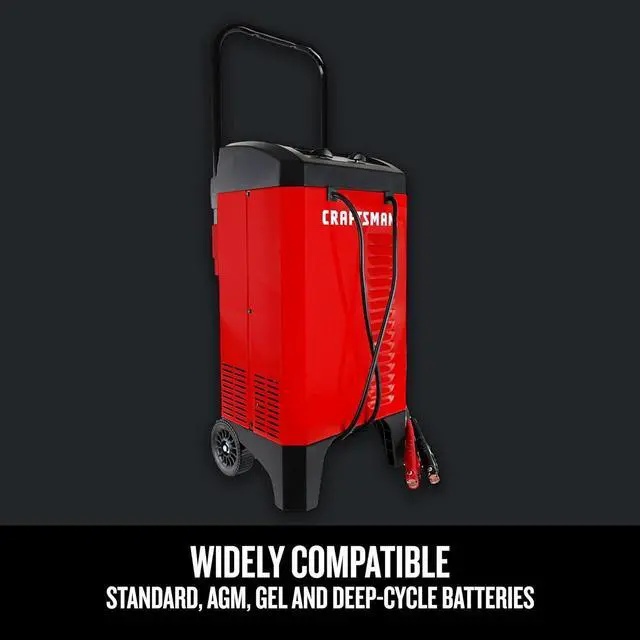 Alt view image 3 of 7 - CRAFTSMAN Wheeled 6A Car Battery Charger & Maintainer, 12V CMXCESM274