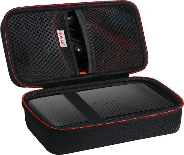 Main image of BOVKE Travel Case for Halo Bolt Air 58830mWh/Air+ 55500 mWh Portable Emergency Power Kit Car Jump Starter with Tire Pump, Car Charger Phone Laptop Battery Holder, Mesh Pocket fit Jumper Cables, Black