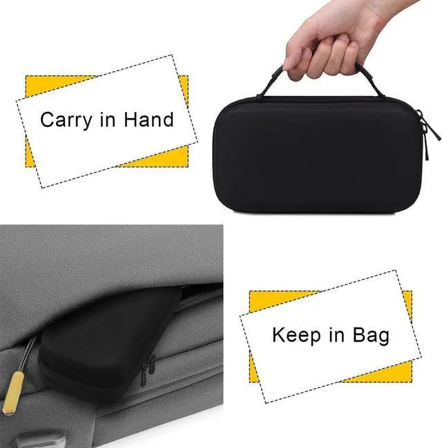 Alt view image 6 of 7 - BOVKE Travel Case for Halo Bolt Air 58830mWh/Air+ 55500 mWh Portable Emergency Power Kit Car Jump Starter with Tire Pump, Car Charger Phone Laptop Battery Holder, Mesh Pocket fit Jumper Cables, Black