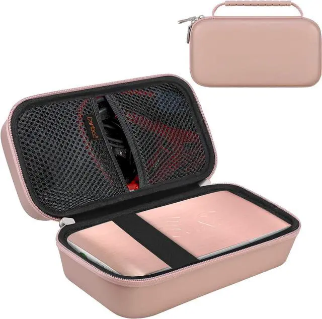 Main image of Canboc Hard Carrying Case for Halo Bolt Air 58830 mWh/Halo Bolt Air+ 55500/HALO Bolt Air+ 1750 Portable Car Battery Jump Starter, Mesh Bag fit Jump Cables, AC Outlet, Charger, Rose Gold