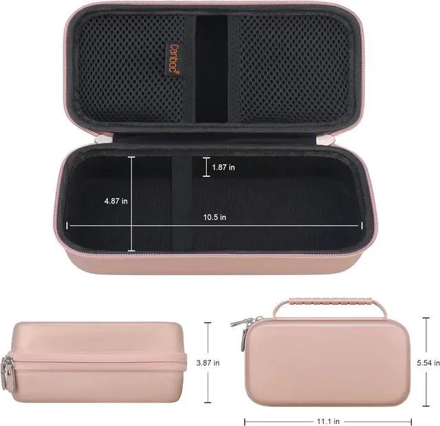 Alt view image 4 of 7 - Canboc Hard Carrying Case for Halo Bolt Air 58830 mWh/Halo Bolt Air+ 55500/HALO Bolt Air+ 1750 Portable Car Battery Jump Starter, Mesh Bag fit Jump Cables, AC Outlet, Charger, Rose Gold