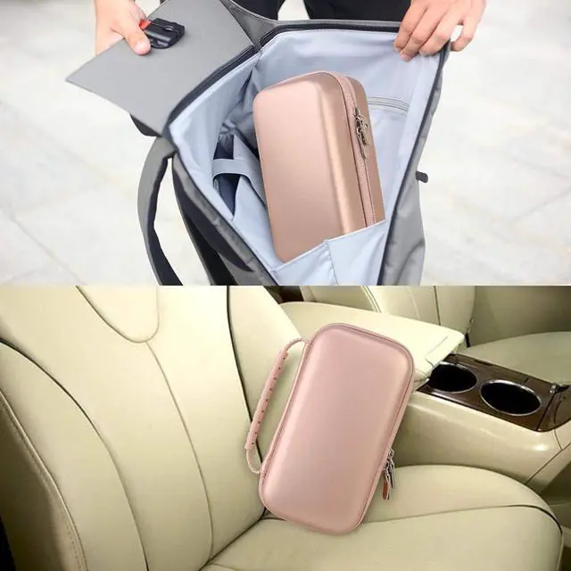 Alt view image 6 of 7 - Canboc Hard Carrying Case for Halo Bolt Air 58830 mWh/Halo Bolt Air+ 55500/HALO Bolt Air+ 1750 Portable Car Battery Jump Starter, Mesh Bag fit Jump Cables, AC Outlet, Charger, Rose Gold