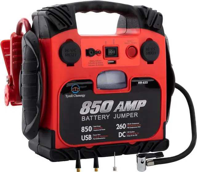 Main image of Car Battery Jump Starter with Air Compressor Portable Tire Inflator,260PSI 850Amp Battery Booster Jumper Box(Up to 5L Gas or 5L Diesel) Power Station 12V DC Outlet USB Port,LED Light