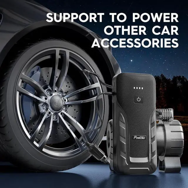 Alt view image 6 of 7 - Portable Car Jump Starter - 5000A Peak Current (Up to All Gas or 10L Diesel Engine) 12V Auto Battery Booster Portable Power Pack with Indicator Light Jumper Cables, QC 3.0 and LED Light