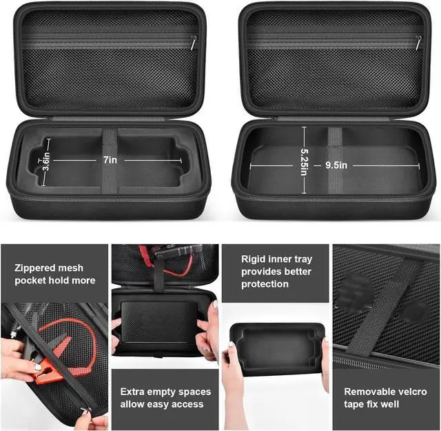 Alt view image 3 of 7 - casmilee Case for Halo Bolt 58830 57720 Air ACDC Max, EVA | Hard EVA Carrying Case with Removable Insert Fits 2 Sizes, Mesh Pocket for Cables & Accessories