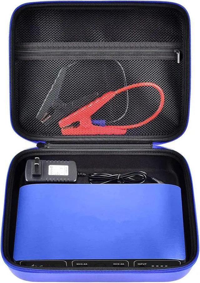 Main image of Case Compatible with Halo Bolt Air 58830/57720/ Air+ 55500/ for ACDC Max Emergency Power Kit Car Jump Starter with Tire Pump. Car Charger Power Bank Holder for Battery Jump Starters -Blue(Box Only)