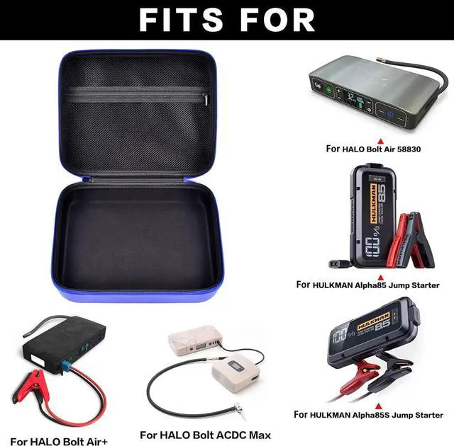 Alt view image 2 of 5 - Case Compatible with Halo Bolt Air 58830/57720/ Air+ 55500/ for ACDC Max Emergency Power Kit Car Jump Starter with Tire Pump. Car Charger Power Bank Holder for Battery Jump Starters -Blue(Box Only)
