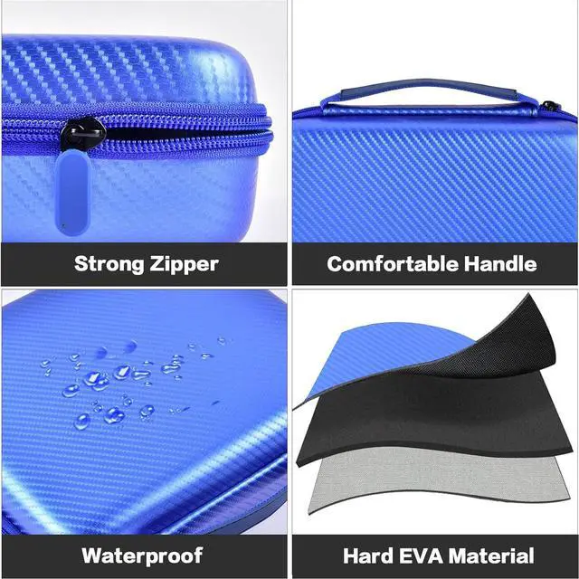 Alt view image 3 of 5 - Case Compatible with Halo Bolt Air 58830/57720/ Air+ 55500/ for ACDC Max Emergency Power Kit Car Jump Starter with Tire Pump. Car Charger Power Bank Holder for Battery Jump Starters -Blue(Box Only)
