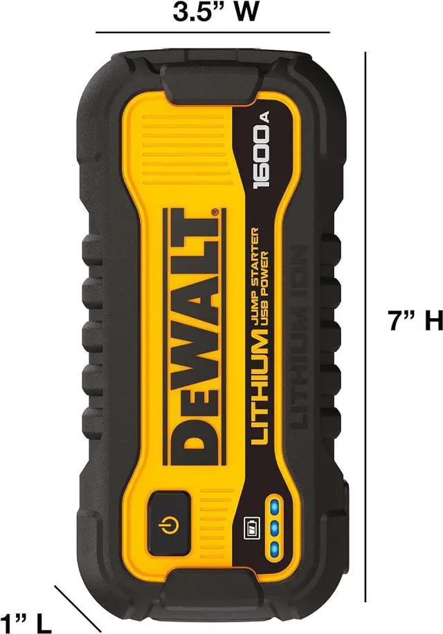 Alt view image 3 of 5 - DeWalt DXAELJ16 1600 Peak Amp Jump Starter Battery Booster with USB Power Station