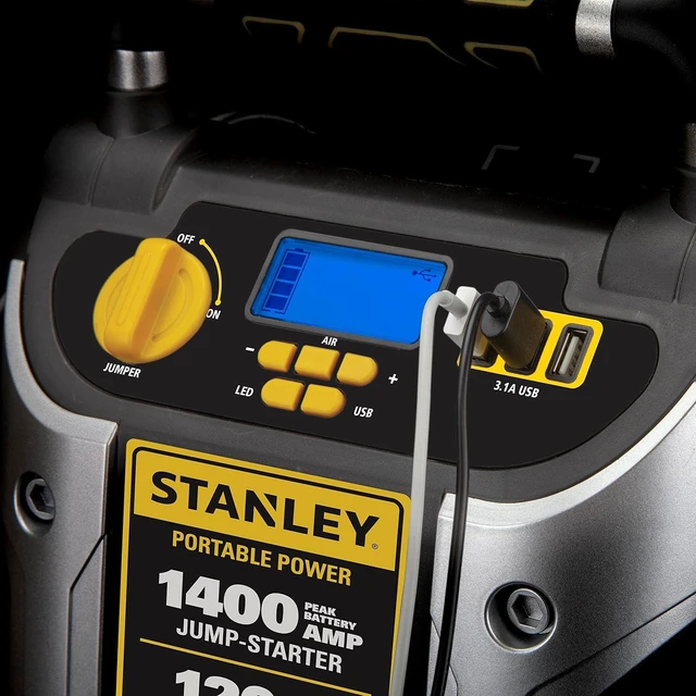 Alt view image 6 of 7 - Stanley J7C09D 1400 Amp Automotive Jump Starter, with Compressor