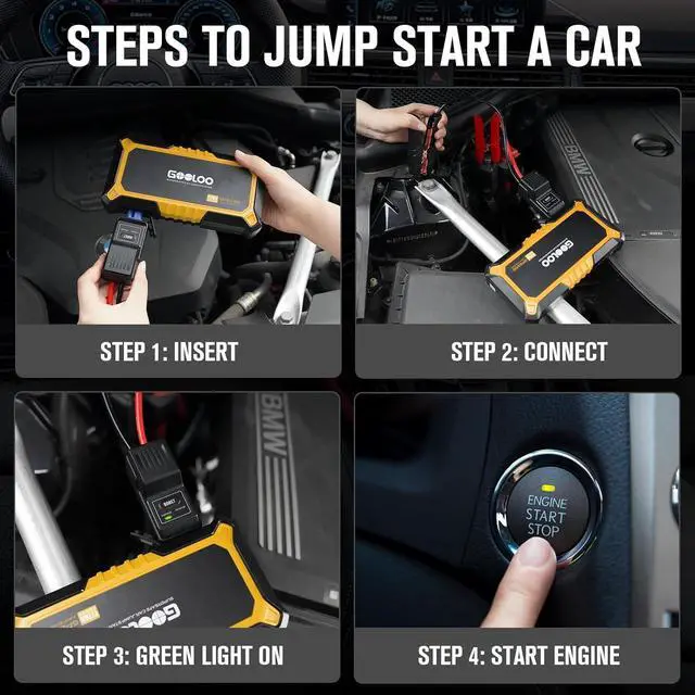 Alt view image 7 of 7 - GOOLOO New GP2000 Jump Starter 2000A Car Starter Battery Pack (Up to 8.0L Gas, 6.0L Diesel Engine),12V Car Battery Charger Jumper Starter, Supersafe Portable Lithium Jump Box with USB Quick Charge