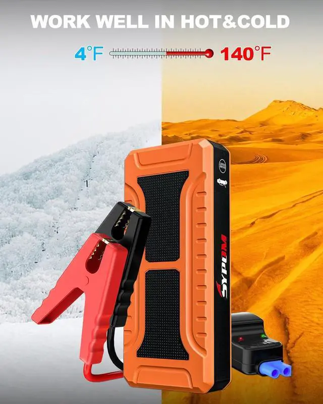 Alt view image 6 of 6 - Car Jump Starter, 4000A Peak Battery Jump Starter (for All Gas or Up to 10L Diesel), Portable Battery Booster Power Pack, 12V Auto Jump Box with LED Light,Power Bank, USB Quick Charge