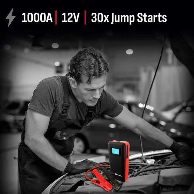 Alt view image 7 of 7 - Schumacher Electric 1000 Peak Amp 12V Portable Lithium Car Battery Jump Starter & Power Pack - Lithium Ion Jump Box - with USB Charging & LED Emergency Light - SL1639