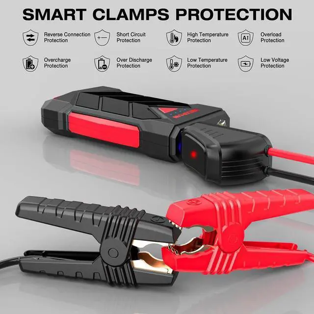 Alt view image 2 of 7 - NEXPOW Portable Jump Starter,12V Car Battery Jump Starter Power Pack with USB Quick Charge (Up to 7L Gas or 5.5L Diesel Engine) Battery Booster with Built-in LED Light