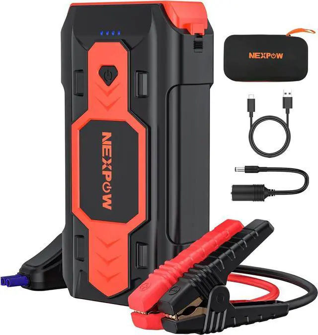 Main image of NEXPOW Battery Jump Starter 2500A Car Jump Starter (up to 8.0L Gas/8L Diesel Engines) 12V Car Battery Booster Pack with USB Quick Charge 3.0 and 4 LED Modes Red Blue Warning
