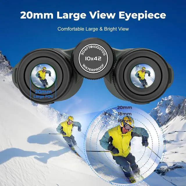 Alt view image 4 of 6 - Gosky 10x42 Binoculars for Adults High Powered with Phone Adapter & Tripod | Super Bright, BAK4 Prism, IPX7 Waterproof, for Bird Watching Hunting Cruise Safari Travel Outdoor Sports Concert