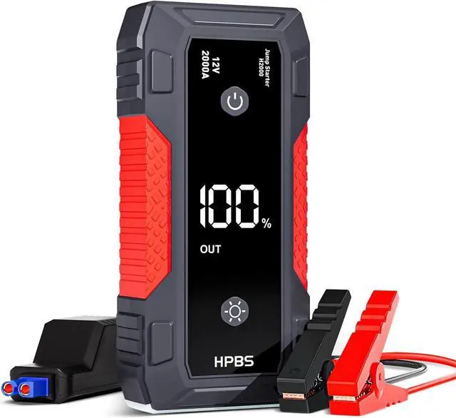 Main image of Jump Starter - 2000A Jump Starter Battery Pack for Up to 8L Gas and 6.5L Diesel Engines, 12V Portable Car Battery Jump Starter Box with 3.0" LCD Display (Red)