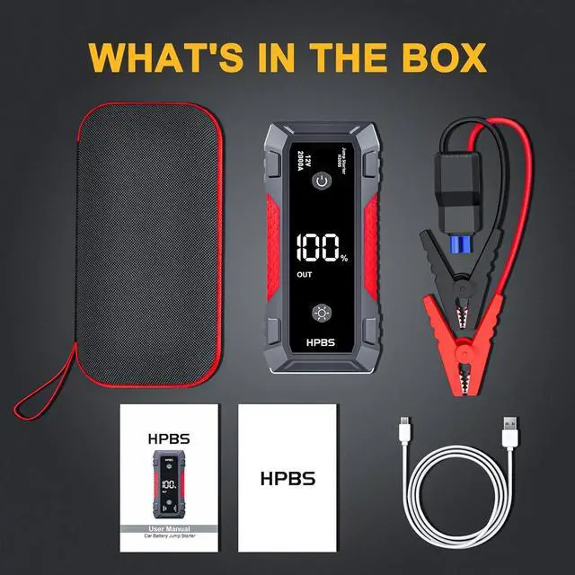 Alt view image 5 of 7 - Jump Starter - 2000A Jump Starter Battery Pack for Up to 8L Gas and 6.5L Diesel Engines, 12V Portable Car Battery Jump Starter Box with 3.0" LCD Display (Red)