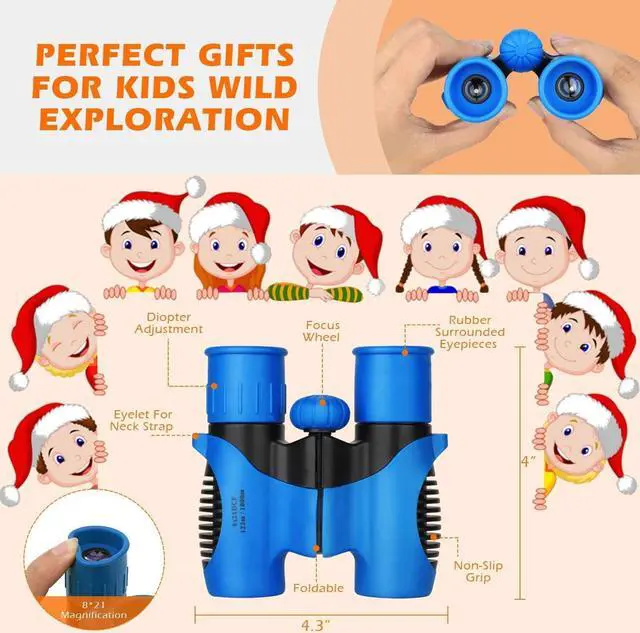Alt view image 2 of 7 - Compact Mini Binoculars for Kids  8x21 Zoom Kids Binoculars Toy Gift Shock Proof for 3 4 5 6 7 8 9 10 11 12 13 Years Old Boys Girls Bird Watching Sporting Events Children Best Present