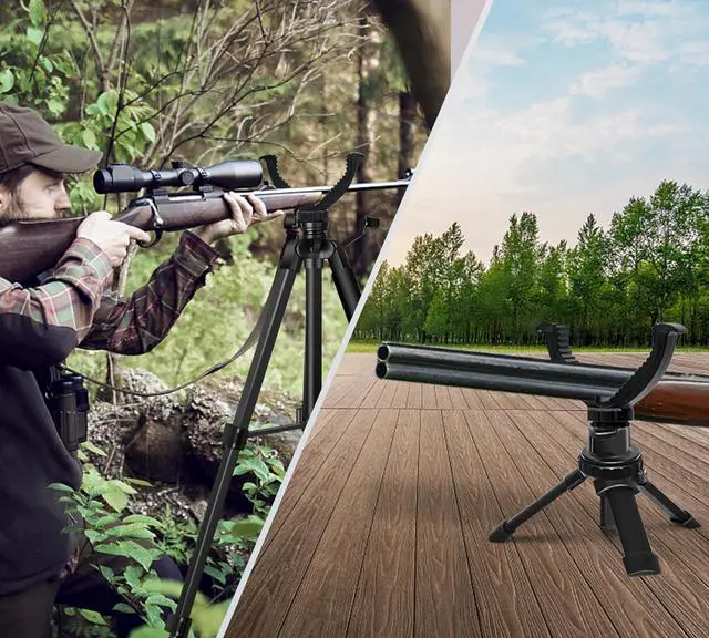 Alt view image 5 of 6 - Binocular and Shooting Tripod Hunting Rest V Yoke Stand, Spotting Scope Tripod, with Binoculars Adapter and Removable 360° Rotate Fluid Head, Perfect for Binoculars, Hunting, Shooting Tripod