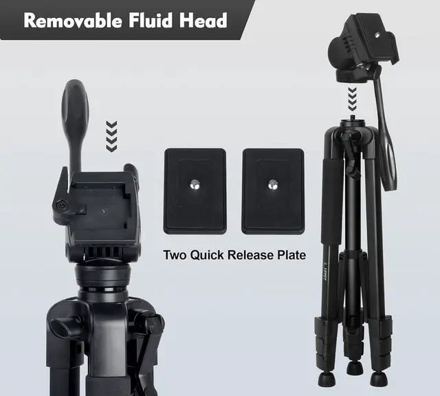 Alt view image 3 of 6 - Binocular and Shooting Tripod Hunting Rest V Yoke Stand, Spotting Scope Tripod, with Binoculars Adapter and Removable 360° Rotate Fluid Head, Perfect for Binoculars, Hunting, Shooting Tripod