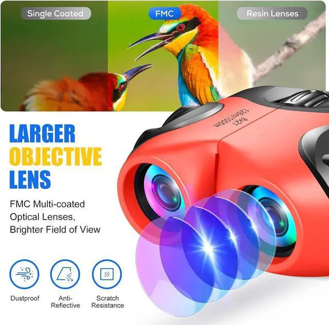 Alt view image 4 of 7 - LET'S GO! Binocular for Kids, Compact High Resolution Shockproof Binoculars