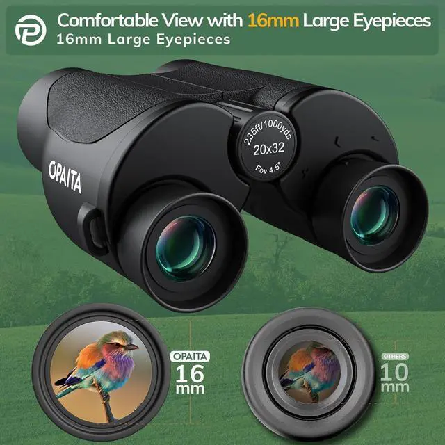 Alt view image 4 of 7 - 20x32 Compact Binoculars for Bird Watching - OPAITA High Powered Small Binoculars for Adults Kids with Low Light Vision for Hunting Cruise Trip Travel Concert Hiking