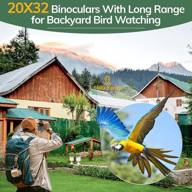 Alt view image 6 of 7 - 20x32 Compact Binoculars for Bird Watching - OPAITA High Powered Small Binoculars for Adults Kids with Low Light Vision for Hunting Cruise Trip Travel Concert Hiking