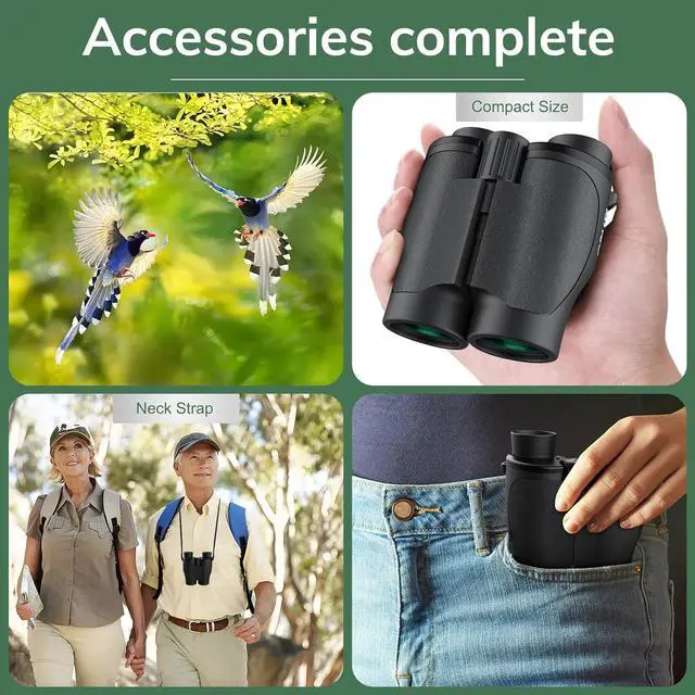 Alt view image 7 of 7 - 20x32 Compact Binoculars for Bird Watching - OPAITA High Powered Small Binoculars for Adults Kids with Low Light Vision for Hunting Cruise Trip Travel Concert Hiking