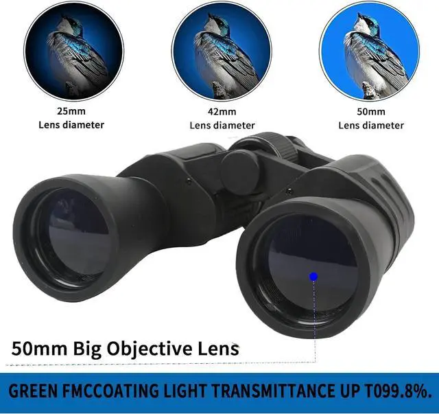Alt view image 7 of 7 - Binoculars 20x50,High Power Binoculars for Adults and Kids with Low Light Night Vision, Compact Waterproof Binoculars for Bird Watching Hunting Travel Football Stargazing BAK-4 Prism FMC Lens(Black)
