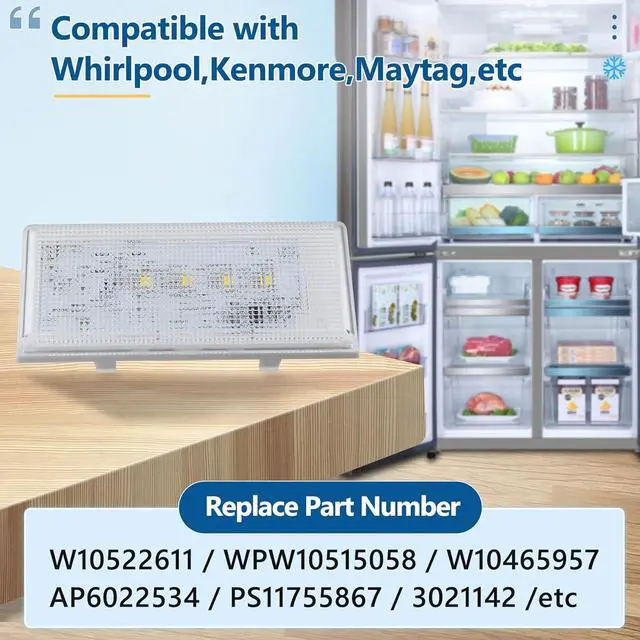 Alt view image 4 of 7 - New W10515058 Led Light for Whirlpool Refrigerator Light,WPW10515058 Whirlpool Refrigerator Light,WRS325FDAM 04 Light,W10522611 W10465957 PS11755867,Compatible WRS325FDAM04/02,Figure 5 for More