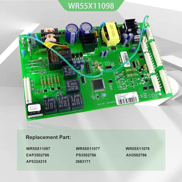 Alt view image 3 of 6 - WR55X11098 Refrigerator Electronic Control Board, Compatible with ge PGCS1RKZJSS, PSQS6YGZBESS, PFSS5RKZASS, PFCF1RKZABB,PGS25KSEAFSS, PFSF5RKZCBB,ETC. Replace WR55X11076, WR55X11077, WR55X11097, ETC
