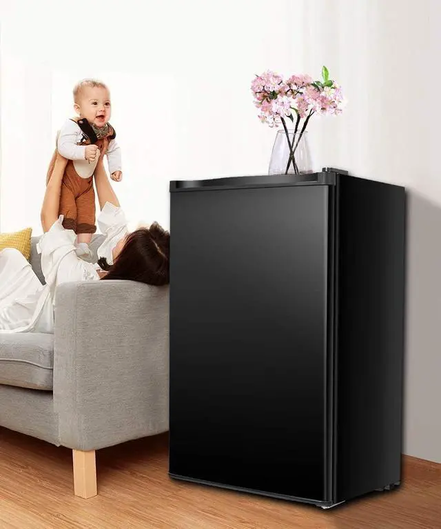 Alt view image 6 of 7 - Safeplus Mini Dorm Compact Refrigerator, 3.2 Cu.Ft Compact Refrigerator Under Counter Refrigerator with Small Freezer Removable Glass Shelves - Drinks Food Beer Storage for Office Dorm or Apartment