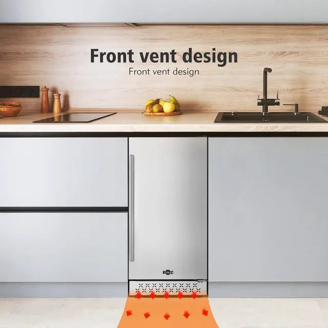 Alt view image 5 of 7 - Tylza Beverage Refrigerator 15 Inch Wide, Mini Fridge Stainless Steel Under Counter Beverage Cooler, 130 Cans Beer Fridge with Built-in and Freestanding Beverage Fridge TYBC100SD