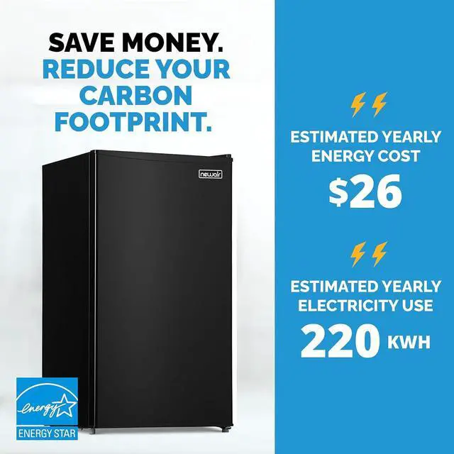 Alt view image 3 of 7 - NewAir 3.3 Cu. Ft. Compact Mini Refrigerator with Freezer, Can Dispenser, Perfect for Dorm Rooms, Bedrooms, Home Offices, and RV Vans