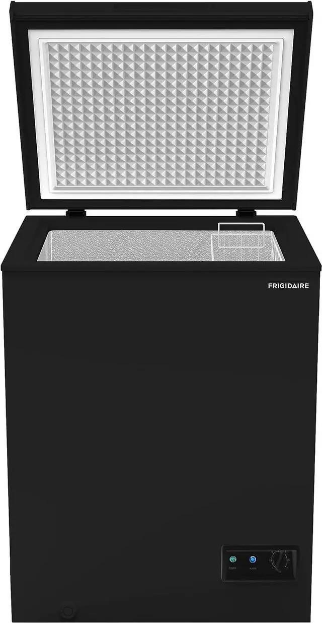 Alt view image 4 of 6 - Frigidaire EFRF5003-BLACK Chest Deep Freezer-GARAGE-READY, 5.0 Capacity, Black-Adjustable Thermostat-Removable Vinyl Coated Wire Basket-Easy Defrost Drain, 5 cu ft