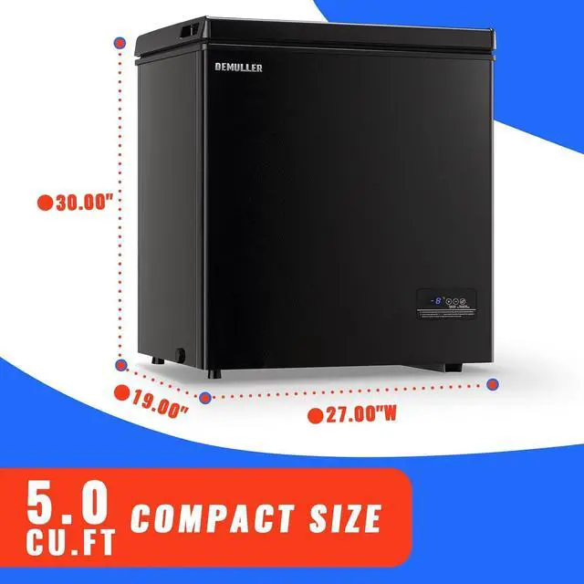 Alt view image 5 of 7 - 5.0 CU.FT Deep Freezer Top Open Door Compact Freezer Chest Freezer with Removable Storage Basket for Home Kitchen Garage