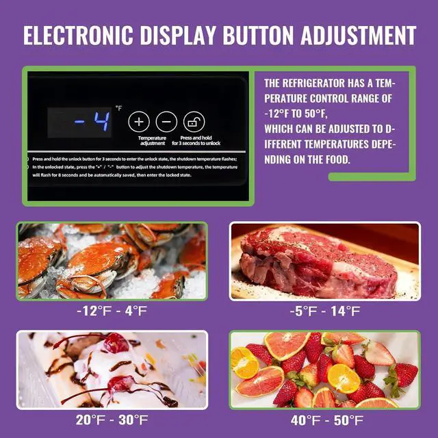 Alt view image 2 of 7 - Deep Chest Freezer Mini Freezer with Electronic Display Screen Free-Standing Top Door Freezer Electronic Thermostat Accurate to 1 Black