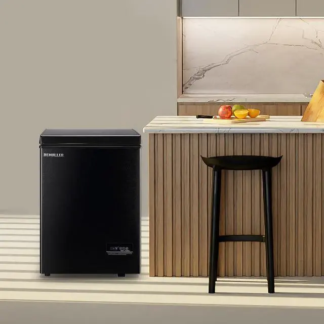 Alt view image 7 of 7 - Deep Chest Freezer Mini Freezer with Electronic Display Screen Free-Standing Top Door Freezer Electronic Thermostat Accurate to 1 Black