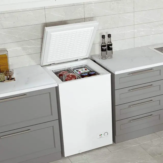 Alt view image 3 of 7 - Northair Chest Freezer - 3.5 Cu Ft with 2 Removable Baskets - Reach In Freezer Chest - Quiet Compact Freezer - 7 Temperature Settings - White