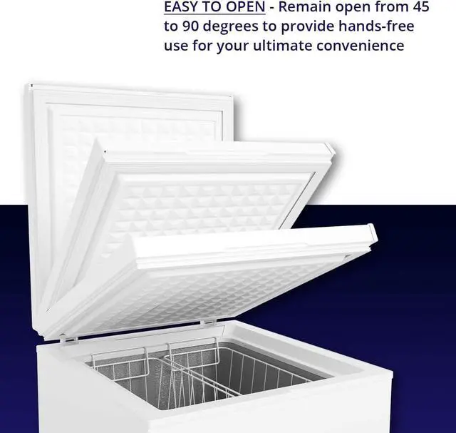 Alt view image 4 of 7 - Northair Chest Freezer - 3.5 Cu Ft with 2 Removable Baskets - Reach In Freezer Chest - Quiet Compact Freezer - 7 Temperature Settings - White