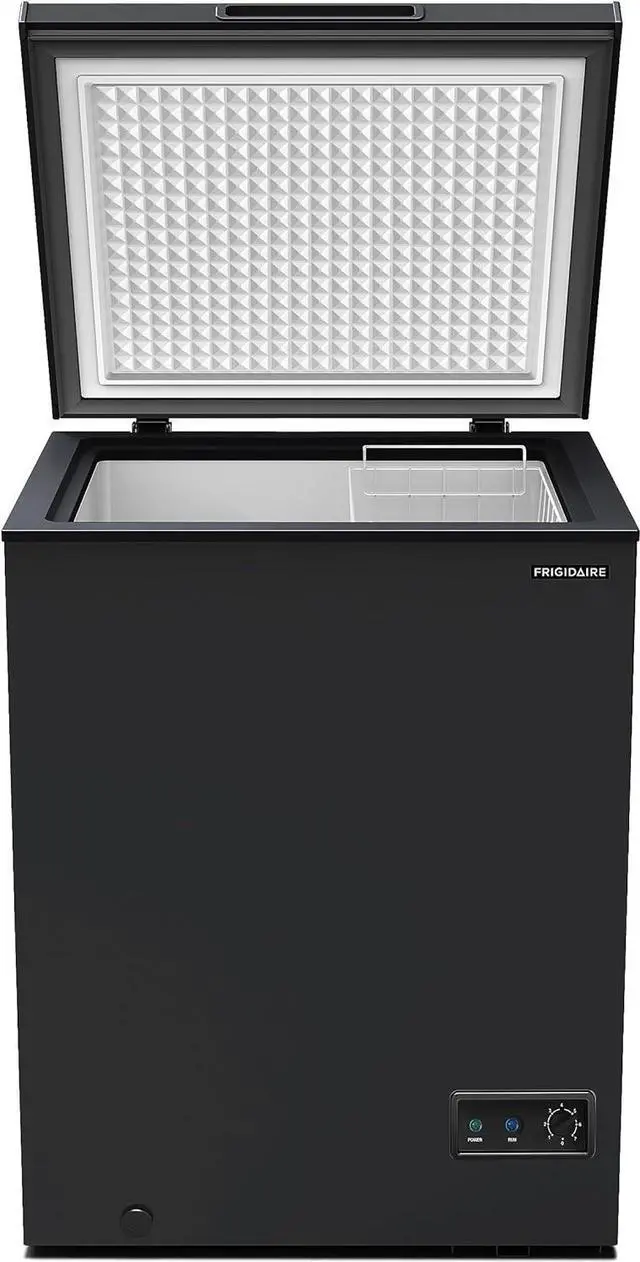 Alt view image 3 of 6 - Frigidaire EFRF5003-BLACK Chest Deep Freezer-GARAGE-READY, 5.0 Capacity, Black-Adjustable Thermostat-Removable Vinyl Coated Wire Basket-Easy Defrost Drain, 5 cu ft