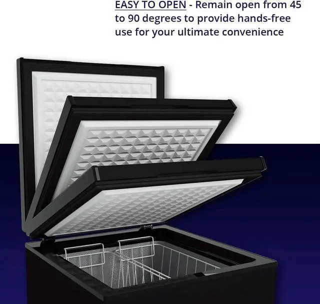 Alt view image 2 of 7 - 3.5 Cu.ft Chest Freezer Small Deep Freezer Mini Household Chest Freezers Upright with 2 Removable Baskets 7 Temperature Settings Black